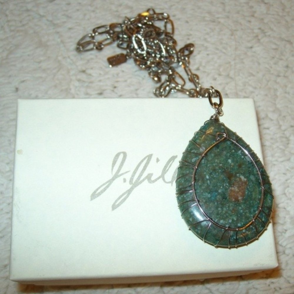 J. Jill Agate Pendant with Silver Box Chain
